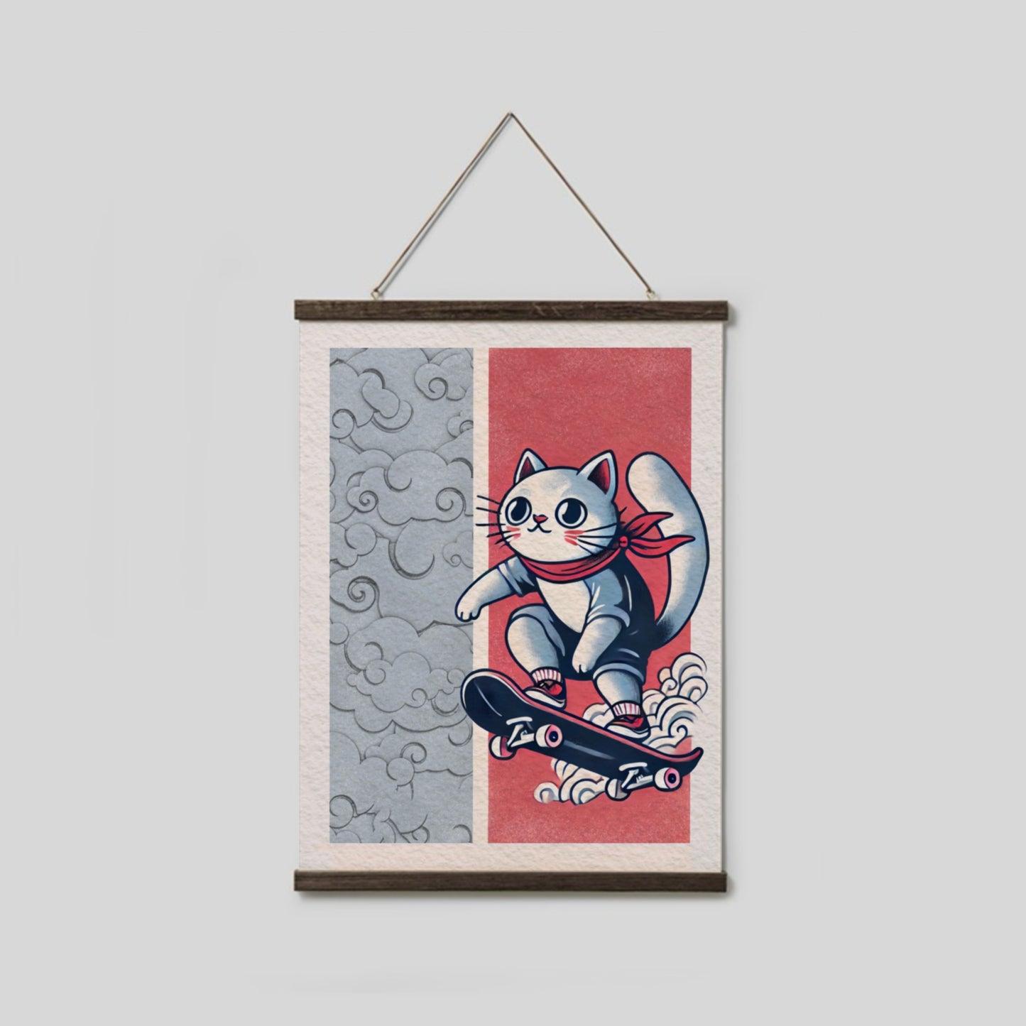 Kawaii Skater Cat Print